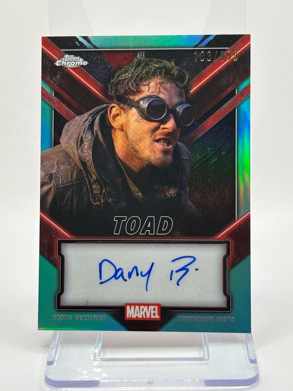 2025 Topps Chrome Deadpool Toad Daniel Medina Ramos Aqua Auto 183/199 SP